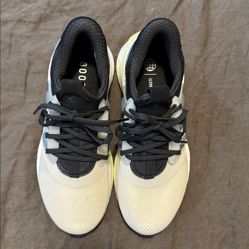 Adidas Boost Sneakers in Black, White, and Yellow